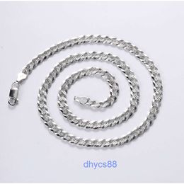 Platinum Plated Simple Chain Collar De Plata Hombre Jewelry Original Silver 925 Mens Necklace