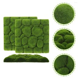 Decorative Flowers 3pcs Simulation Moss Foams Board Green Plants Wall Decoration Diy Background