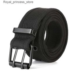 Belts Mens belt military canvas nylon woven tactical belt fashion casual designer unisex belt high-quality sports belt Q240425