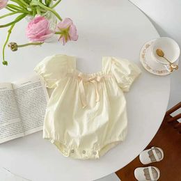 Rompers Baby clothing summer newborn floral jumpsuit TGie short sleeved sunshine 0-2Y baby H240530 98V3