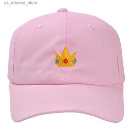 Ball Caps Crown Embroidered Baseball Hat Peach Princess Girl Hat Rosalina Dad Hat Spring/Summer Beach Womens Comfortable Sun Hat Q240425