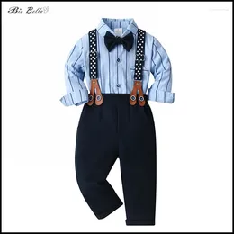 Clothing Sets Spring Autumn Baby Boy Formal Handsome Elegant Perform Show Kids 1-6 Year Children Gentlemen Set TShirt Outfit