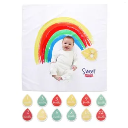 Blankets Born Milestone Card Blanket Monthly Grown Pography Accessories For Rug Infant Prop Background Cloth