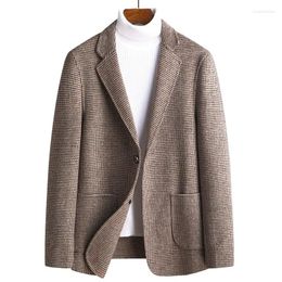 Men's Suits 2024 Brand Handmade Tweed Suit Wool Cashmere Small Nizi Blazer Men Overcoat For Male Jackets