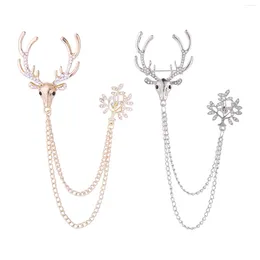 Brooches Rhinestone Deer Pin Anniversary Jewelry Gift Christmas Reindeer Brooch