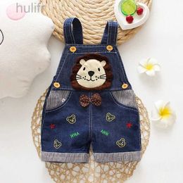 Rompers IENENS Kids Baby Jumper Boys Girls Dungarees Clothes Pants Denim Shorts Jeans Overalls Toddler Infant Jumpsuits Trousers d240425