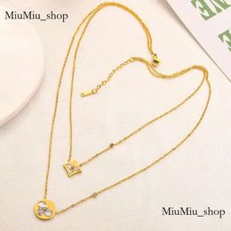 Never Fading 18K Gold Plated Luxury Brand Designer Pendants Necklaces Crystal Stainless Steel Letter Choker Pendant Necklace Chain Jewelry Accessories Gifts 215