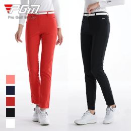 Pants PGM Women Elastic Quick Dry Golf Pants Ladies Slim High Waist Trousers Women Antisweat Soft Sweatpants Sport Training Trousers