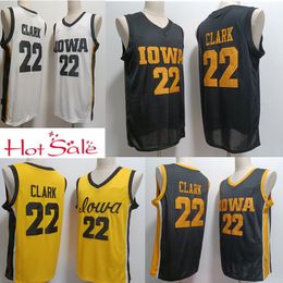 2024 Final Four Jerseys 4 Women College 22 Caitlin Clark Basketball Jersey Black White Yellow Navy Mens