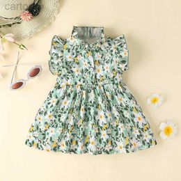 Girl's Dresses Dress For Kids Newborn 3 - 24 Months Birthday Style Butterfly Sleeve Cute Floral Princess Formal Dresses Ootd For Baby Girl d240425