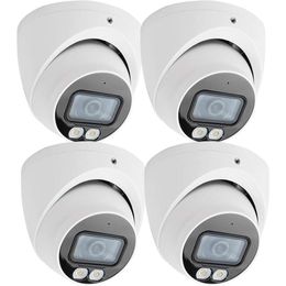 Enhance Your Security with 5MP Night Color Vision 4-in-1 AHD/CVI/TVI/Analog Outdoor/Indoor Turret Dome Cameras - 2.8mm Fixed Lens - White (4 Pack)
