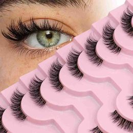 False Eyelashes Groinneya half false eyelashes half soft eyelashes natural cat eyelashes natural appearance nvisible with eyelashes fluffy eyelashes Q240425