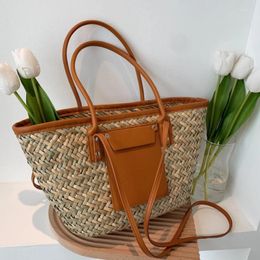 Shoulder Bags Retro Large Size Weave Straw 2024 Summer Luxury Beach Ladies Handbags And Purses