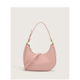 Shoulder Bags FIRMRANCH Women's Pink Underarm 2024 Summer Simple Elegant High Quality Designer Crossbody Bag