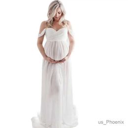 Maternity Dresses Maternity Trailing Long Dresses Sexy Photo Photography Props Pregnant Women Black White Soft Lace Chiffon Pregnancy Maxi Gown