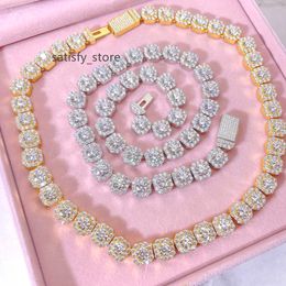 Wholesale Thick Diamond Link Chain Bling Moissanite Jewelry Sterling Silver 18K Gold Plated Fashion Necklace For Men