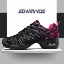 Boots Breathable Dance Sneakers Woman Man Black Red Air Mesh Splitsole Square Dance Salsa Dancing Shoes Girls Ladies Sports Shoes