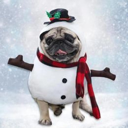 Dog Apparel Functional Funny Clothes Cloth Pet Lovely Dress Up Christmas Upright Snowman For Labrador