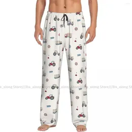 Men's Sleepwear Casual Pyjama Sleeping Pants Tractors And Trucks Pattern Lounge Loose Trousers Comfortable Nightwear