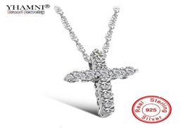 YHAMNI Luxury Original 925 Sterling Silver Pendant Necklace Princess Luxury Diamond Necklace Pendant for Ladies and Women N101260951