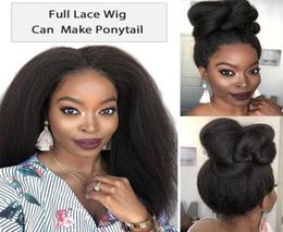 Kinky Yaki Straight 44 134 and 136 Lace Frontal Wig For Woman4744092