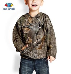 SONSPEE Child Pullover Hoody Sweatshirts Top Deer Hunting 3d Camouflage Fashion Kids Hoodie Casual Streetwear Boys Baby Clothing L3588068