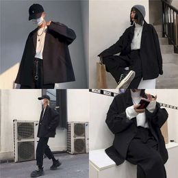 Suits Men's Blazers Casual Jacket Male Oversize Korean Trend Summer Thin Handsome Men Small Suit Elegant Dk Uniform High Street Japan Haruku 221121