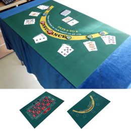 Games Doublesided Poker Layout Mat Blackjack And Texas Holdem Available Table Mat Craps And Roulette Table Felt Green Fabric Mat