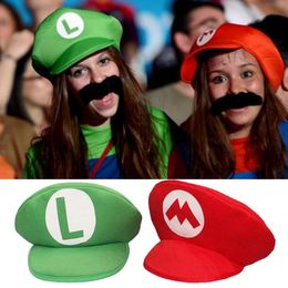 Super Marios Bros Cartoon Hat Luigi Embroidery Anime Figure Peripherals Baseball Cap Shade Sun Protection Children Cosplay Gifts 240414