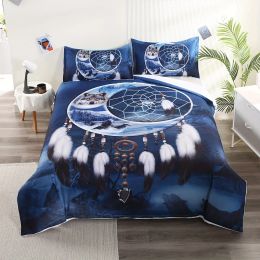 sets Moon Wolf Printed Bedding Dreamcatcher National Style Guest Room Duvet Cover Set 1pc* Duvet Cover+2pcs Pillowcase