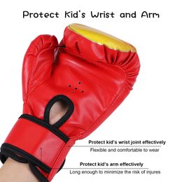 Protective Gear Childrens Boxing Gloves Professional Flame Mesh Breathable PU Leather Flame Gloves 240424