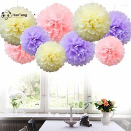 Decorative Flowers 15/20cm Artificial Paper Pompom Tissue Pom Poms Flower Balls For Wedding Party Car Decoration Diy Craft