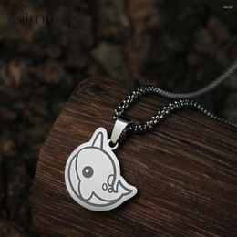 Pendant Necklaces Stainless Steel Narwhal Rubber Cartoon Necklace Women Lovely Kawaii Gift