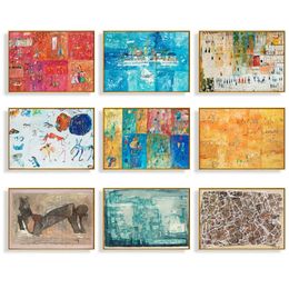 Wall Art Canvas Painting Home Decoration Vintage Multicoloured Abstract Geomotric Picture Prints Nordic Posters Modern Living Roo 240415