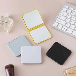 Mirrors 2-face Makeup Mirror Square Portable Cute Girls Gift Hand Mini Mirror Pocket Double-sided Makeup Mirror Compact Multiple Colors