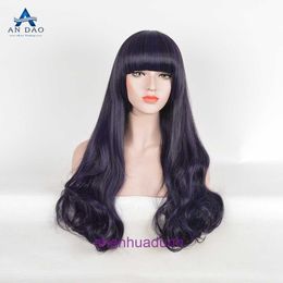 Wigs women human hair An Island Magic Card Girl Sakura Avenue Temple Wisdom Cosplay T Highlighted Mixed Colour Purple Black Wig