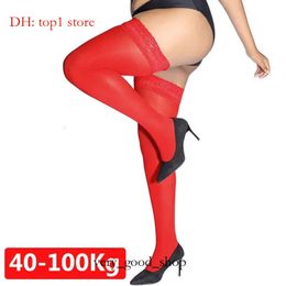 Women Socks Sexy Lace Thigh High Knee Stockings Lingerie Transparent Elastic Nylon Temptation Medias Plus Size 9725