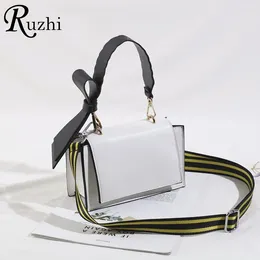 Bag Designer Handbag Bow Soft Leather Crossbody Bags KPOP Tote Wide Shoulder Women Solid Small Square Sweet Handbags