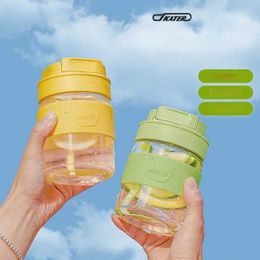 Tumblers Summer High Appearance Level Latte Cup Portable Milk Glass Sealed Leak Proof childrens Sippy Juice H240425