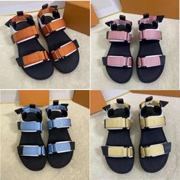 Open Summer Toes Womens Flats Heels Sandals Hook and Loop Fasteners Lady Leisure Walk Sandal Femininas Sal