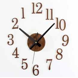 Clocks Retro DIY digital decorative wall clock wall stickers clockwise fashion watches creative cute Reversing Times Backflow Clockwise