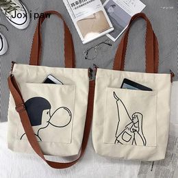 Shoulder Bags Women's Tote Handbag Ladies Casual Bag Female Cross Body 2024 Cotton Cloth Shopper Girl Messenger