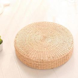 Pillow Useful Sitting Soft Seat Wear-resistant Healthy Round Straw Weave Handmade