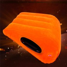 Pillow Orange Inflatable Triangular Pillow With Handle Body Support Cushion Backrest Cushion Soft Flocked Furniture Funny Furniture