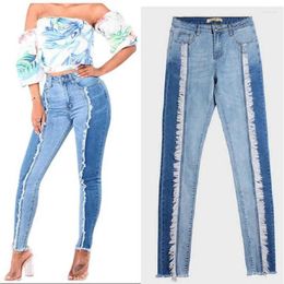 Women's Jeans Sexy Tassel Decorate Slim Fit Tight Pencil Pants Femme Fashion Skinny US Size 2-14
