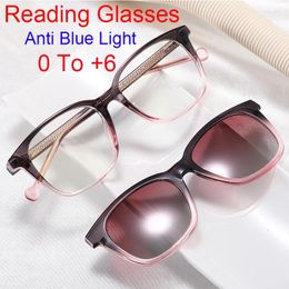 Sunglasses 2 In 1 High Quality Optical Eyeglasses Fashion Women Men Clip On Magnets Polarized Anti Blue Light Reading Glasses