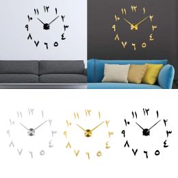 Clocks 3D DIY Wall Clock, Large Wall Sticker Clock , Acrylic Wall Clock Sticker Mirror Wall Clock Decor for Living Room Study Bedroom