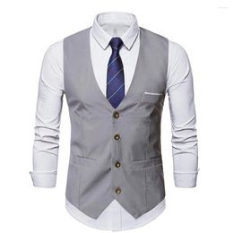 Men's Suits Leisure Formal Mens Waistcoat Male Vest Daily Button Up Slight Stretch Tank Top Without Tie Sleeveless