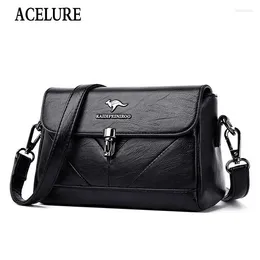 Shoulder Bags ACELURE Solid Colour PU Leather Messenger Bag Small Zipper Crossbody For Women High Capacity Purse Phone Female