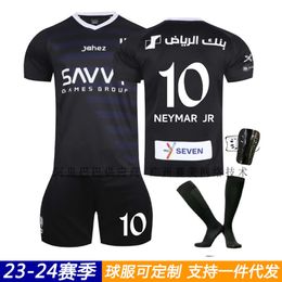 Soccer Sets Tracksuits Mens Tracksuits 2324 New Riyadh New Moon 2 Away Black Neymar 10 Saudi Arabian Jersey Football Jersey Set Socks